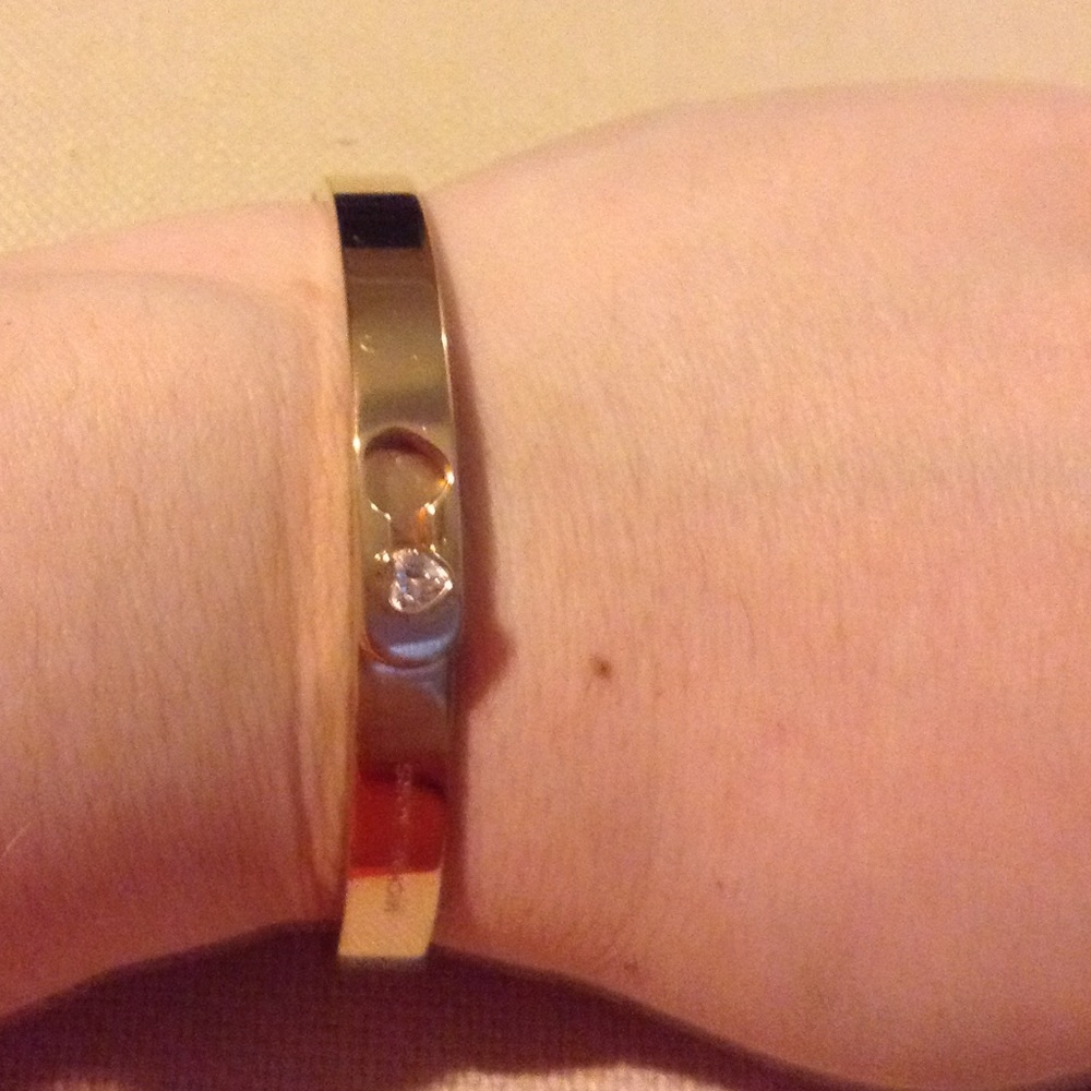 Michael Kors bangle rose gold tone heart crystal